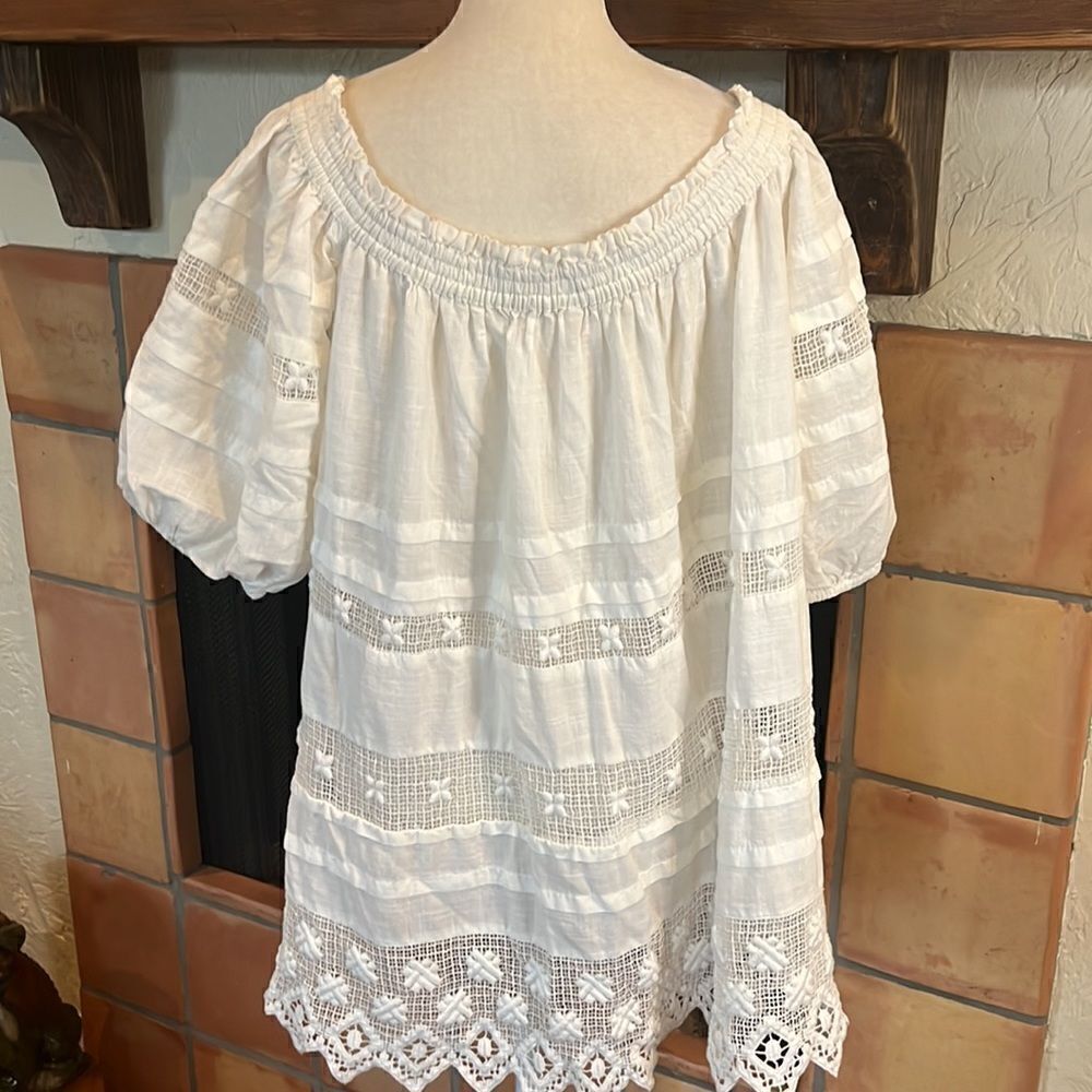 FREE PEOPLE Sounds of Summer White Cotton Tunic, S! - Picture 5 of 10